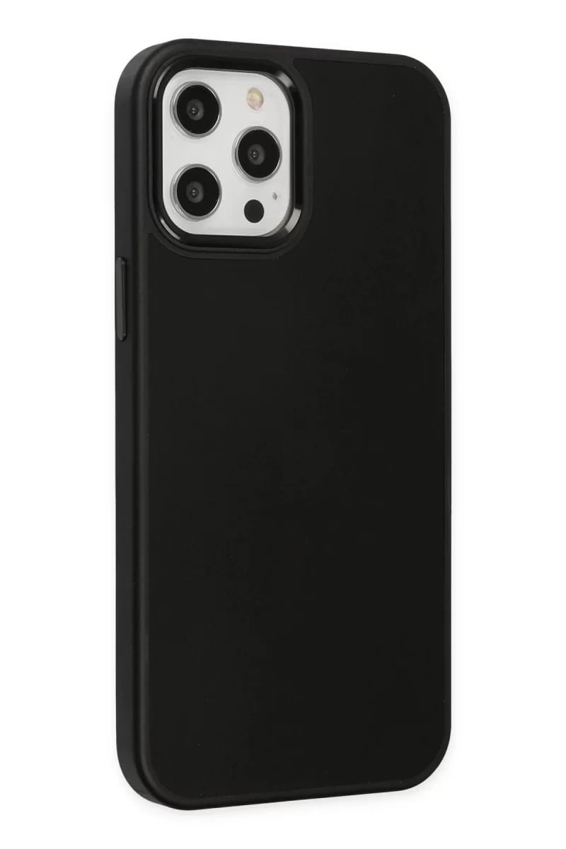 Apple iPhone 12 Pro Max Kılıf Asya Deri Silikon - Siyah