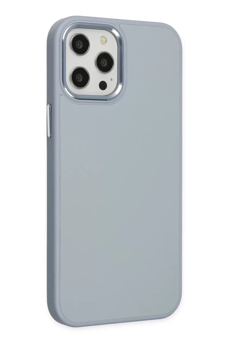 Apple iPhone 12 Pro Max Kılıf Asya Deri Silikon - Sierra Blue