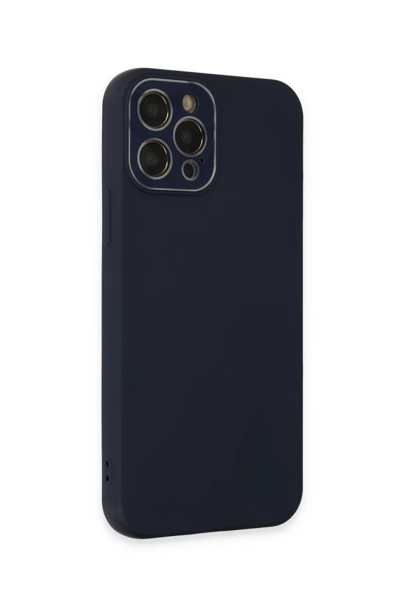 Apple iPhone 12 Pro Max Kılıf Lansman Glass Kapak - Lacivert