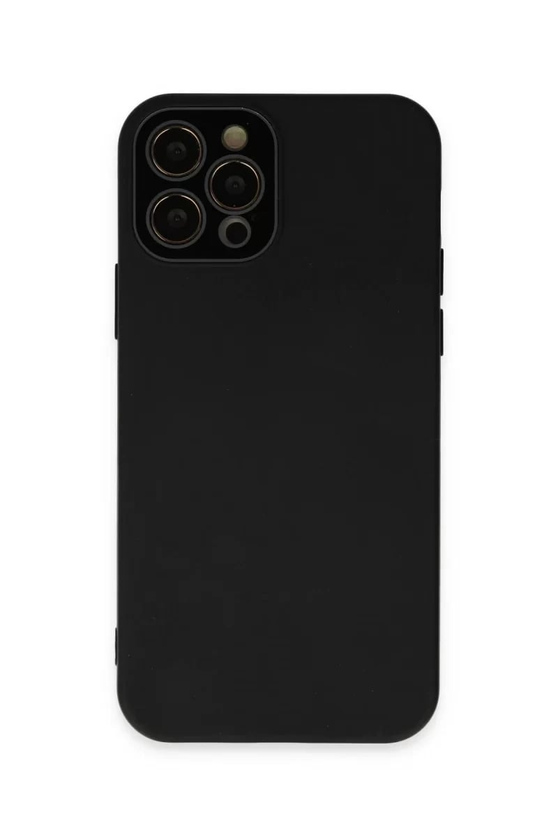 Apple iPhone 12 Pro Max Kılıf Lansman Glass Kapak - Siyah