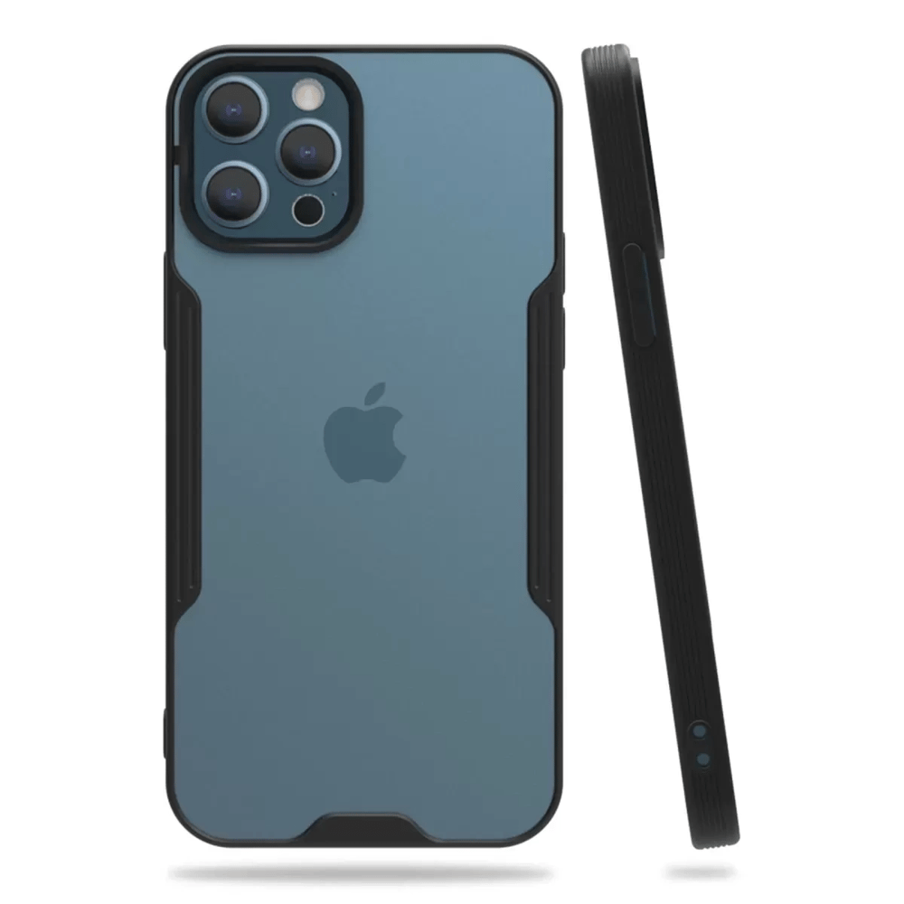 Apple iPhone 12 Pro Max Kılıf Platin Silikon - Siyah