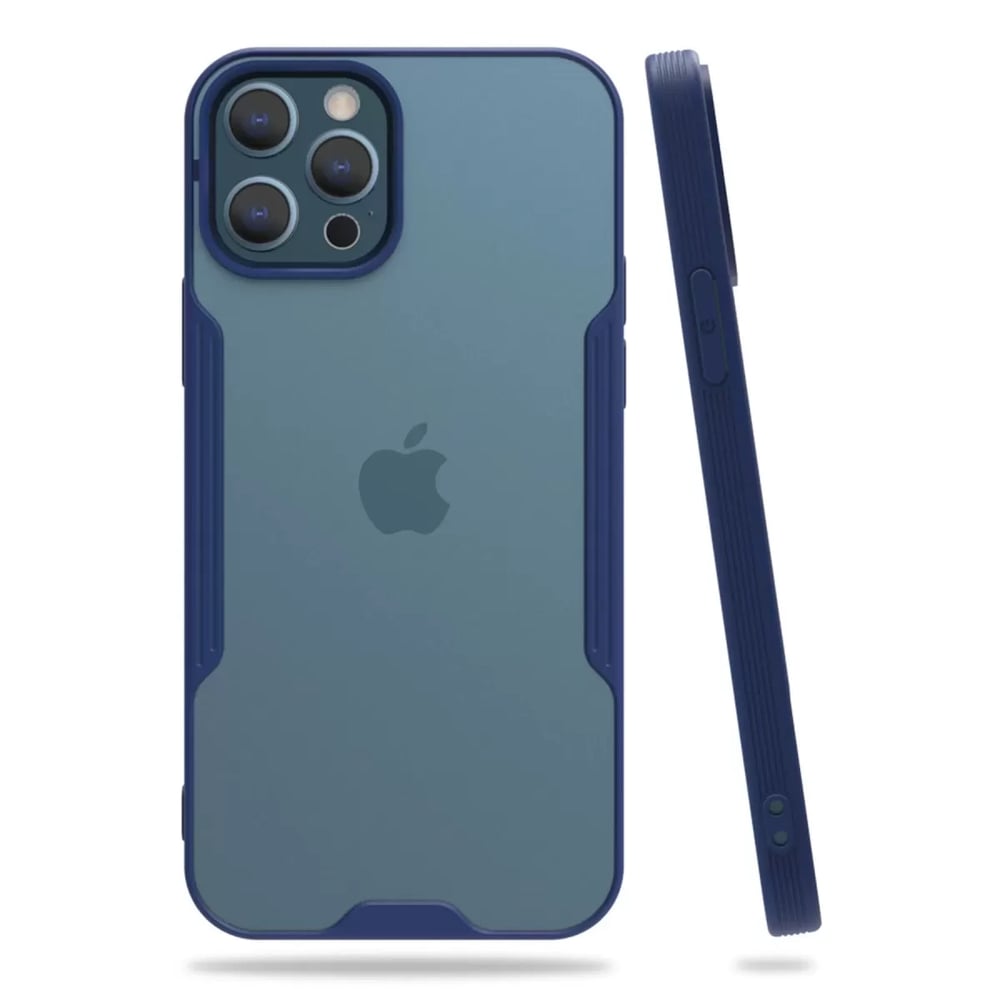 Apple iPhone 12 Pro Max Kılıf Platin Silikon - Lacivert