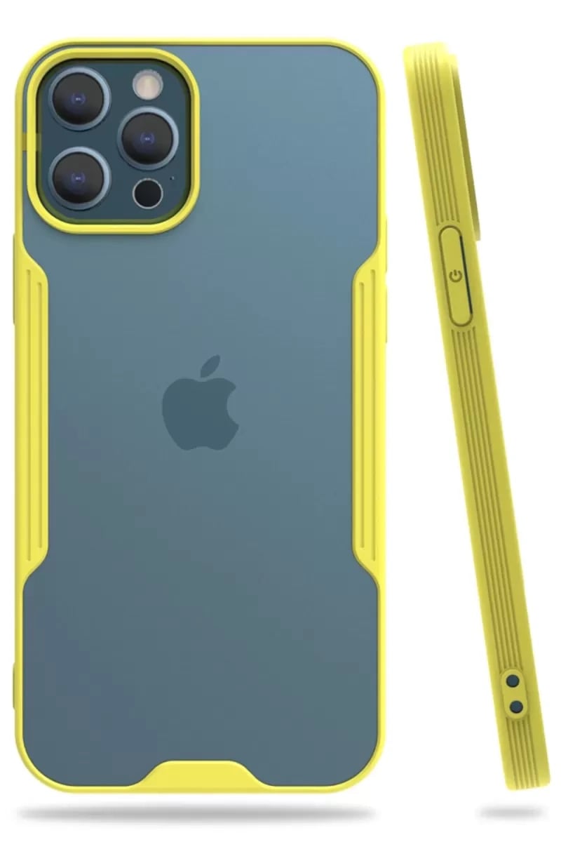 Apple iPhone 12 Pro Max Kılıf Platin Silikon - Sarı