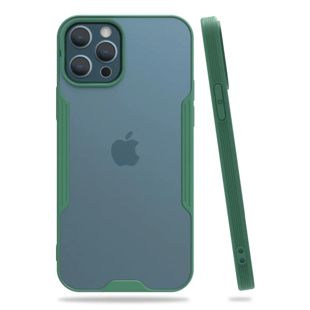 Apple iPhone 12 Pro Max Kılıf Platin Silikon - Yeşil