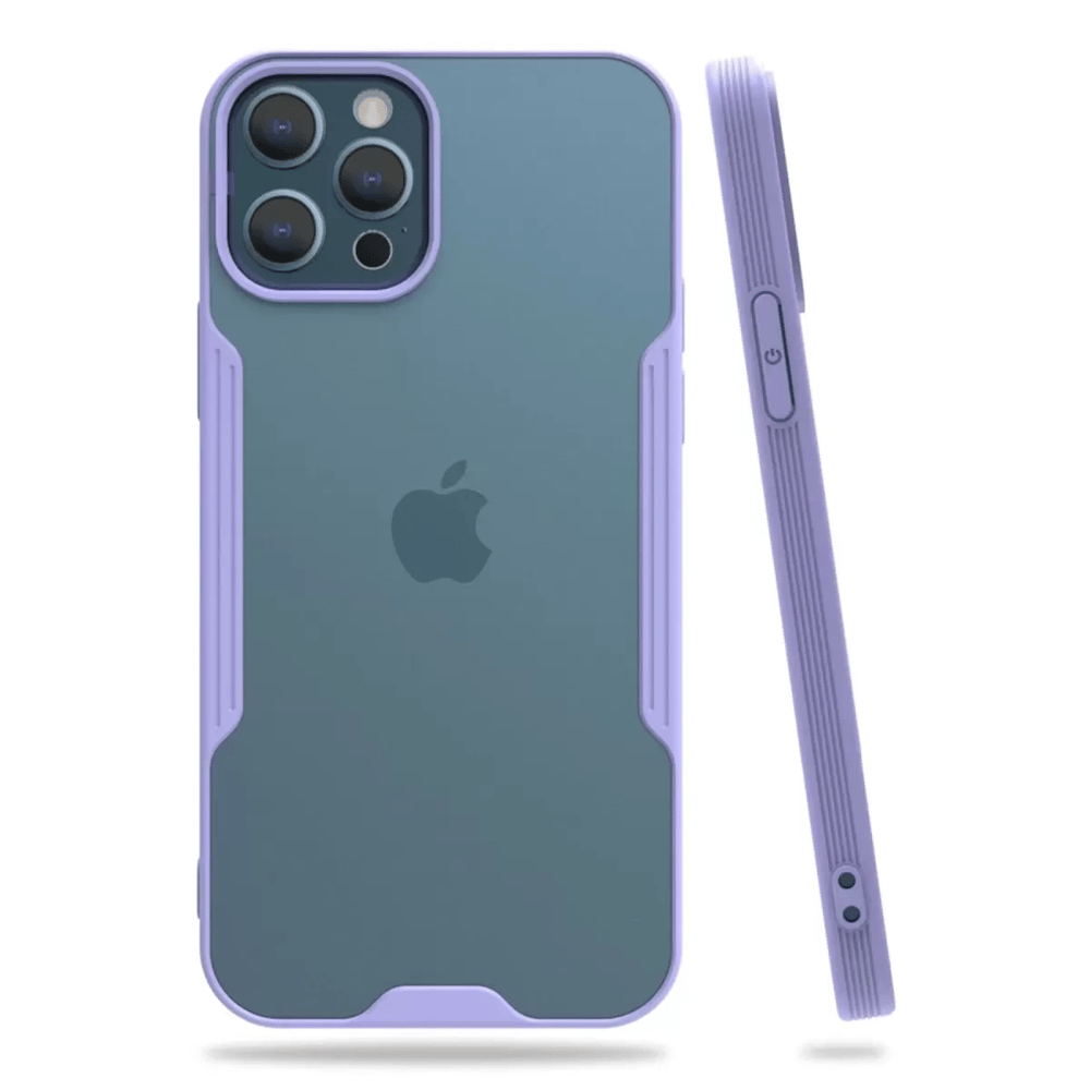 Apple iPhone 12 Pro Max Kılıf Platin Silikon - Lila