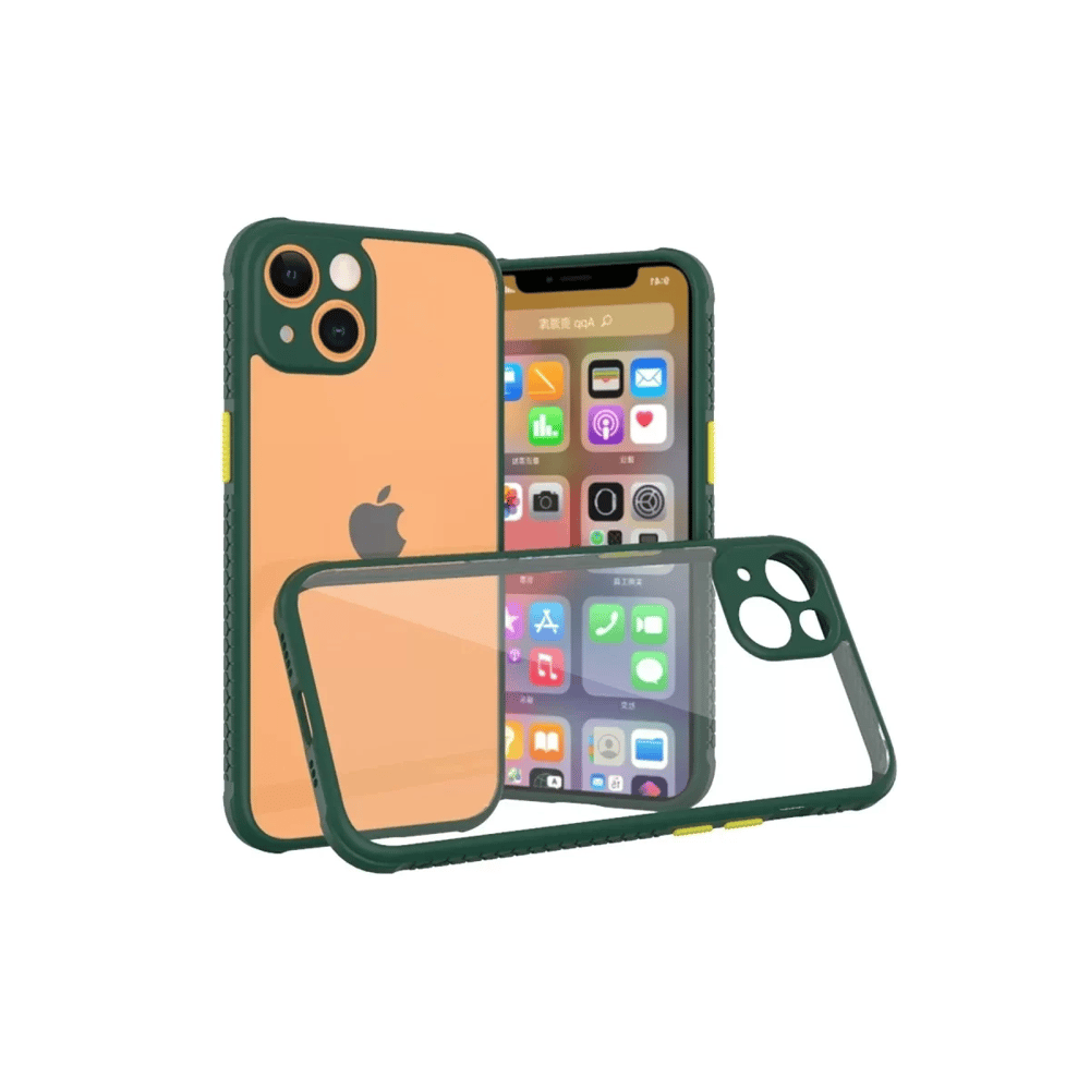 Apple iPhone 13 Mini Kılıf Miami Şeffaf Silikon - Koyu Yeşil