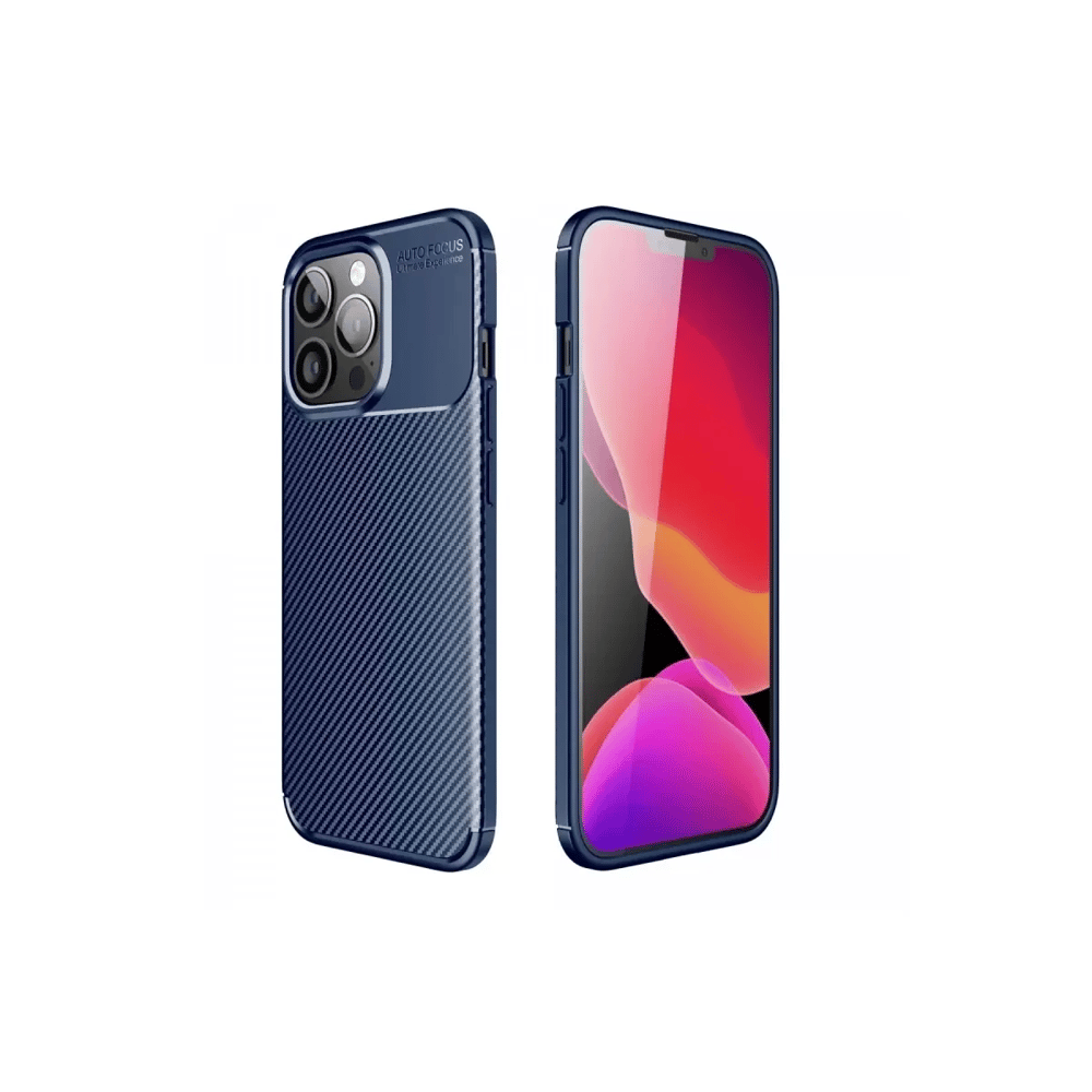 Apple iPhone 13 Pro Kılıf Auto Focus Karbon Kapak - Lacivert