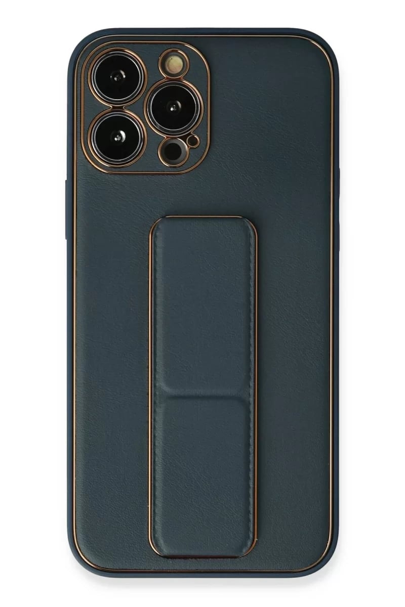 Apple iPhone 13 Pro Kılıf Coco Deri Standlı Kapak - Mavi