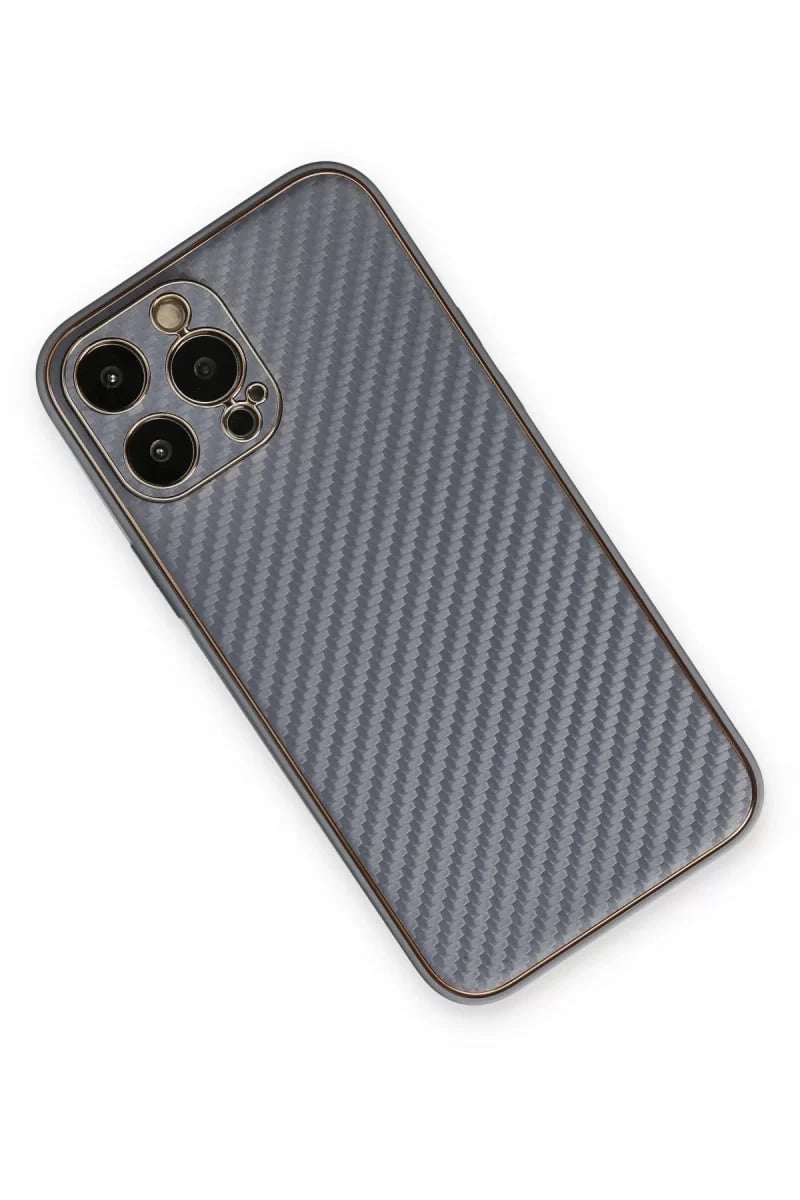 Apple iPhone 13 Pro Kılıf Coco Karbon Silikon - Gri