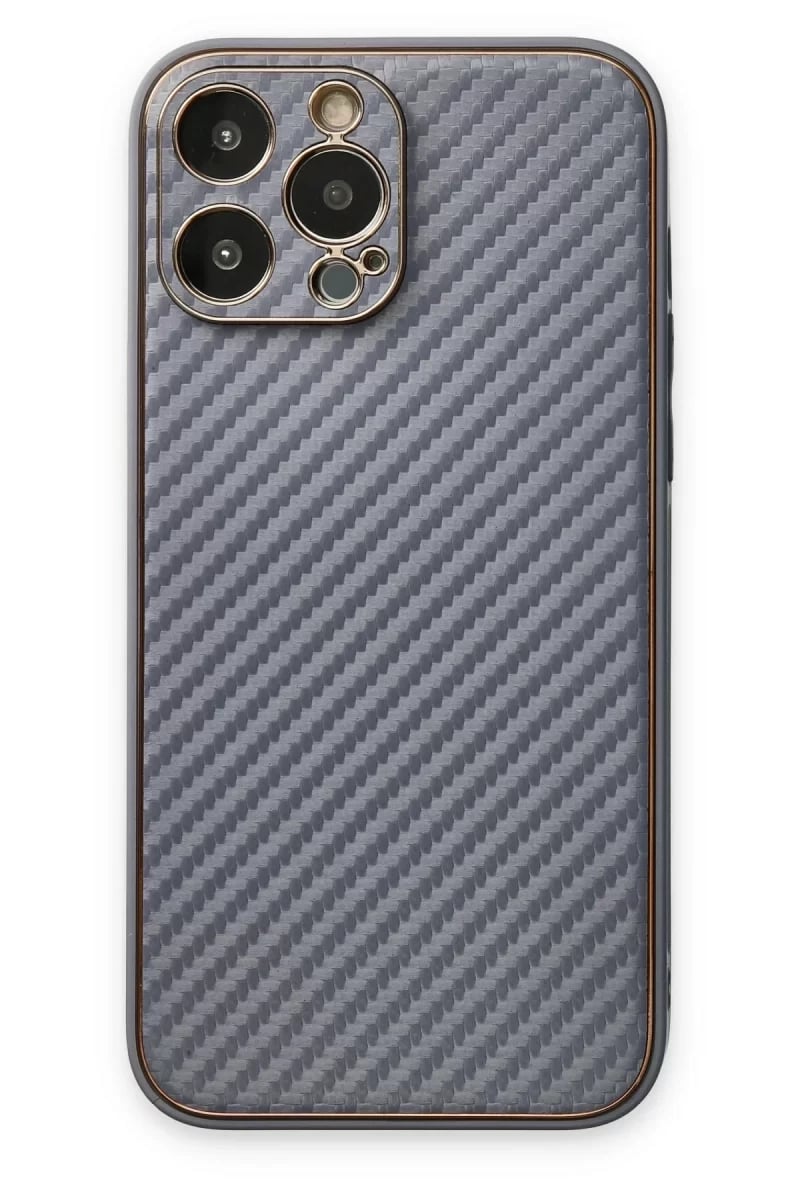 Apple iPhone 13 Pro Kılıf Coco Karbon Silikon - Gri