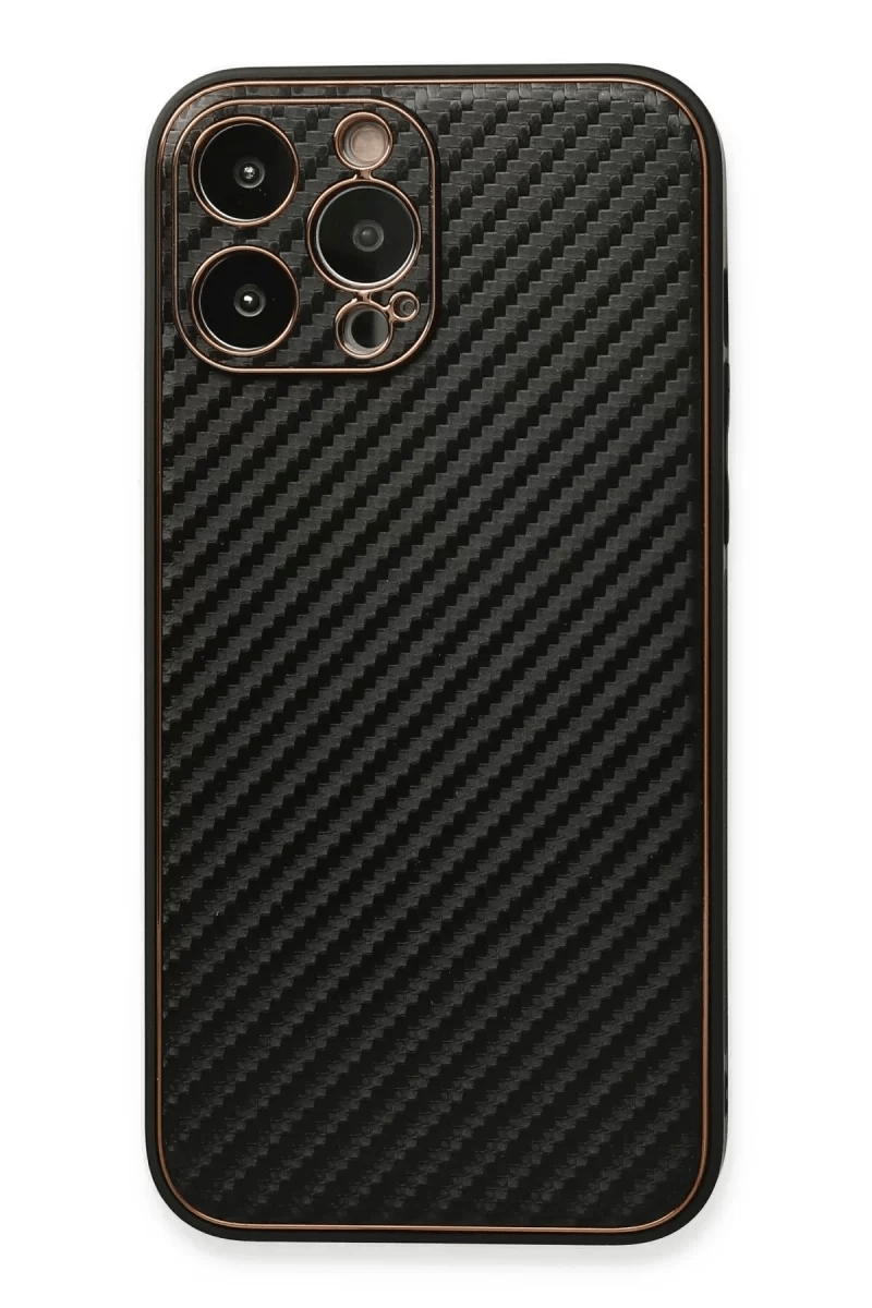 Apple iPhone 13 Pro Kılıf Coco Karbon Silikon - Siyah
