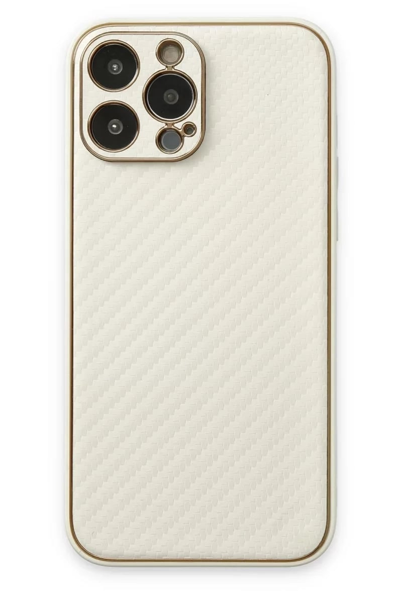 Apple iPhone 13 Pro Kılıf Coco Karbon Silikon - Beyaz
