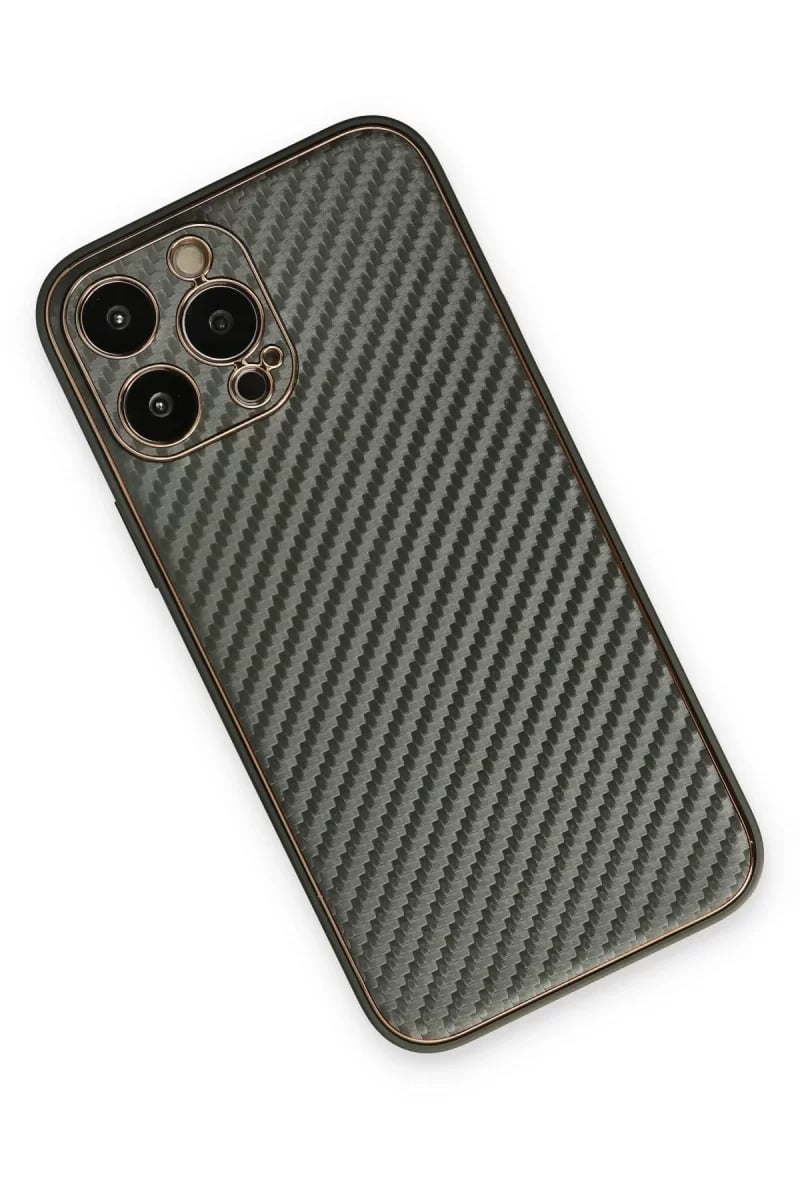Apple iPhone 13 Pro Kılıf Coco Karbon Silikon - Füme