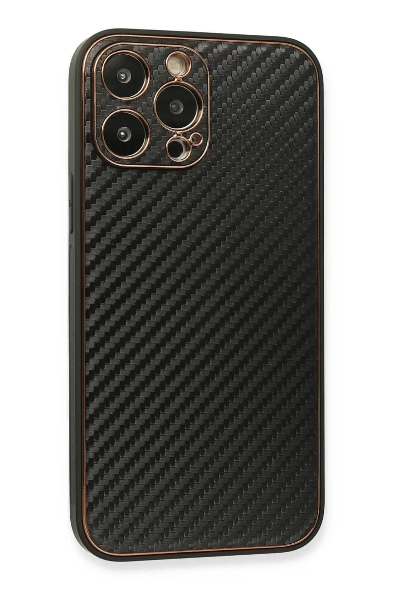 Apple iPhone 13 Pro Kılıf Coco Karbon Silikon - Siyah