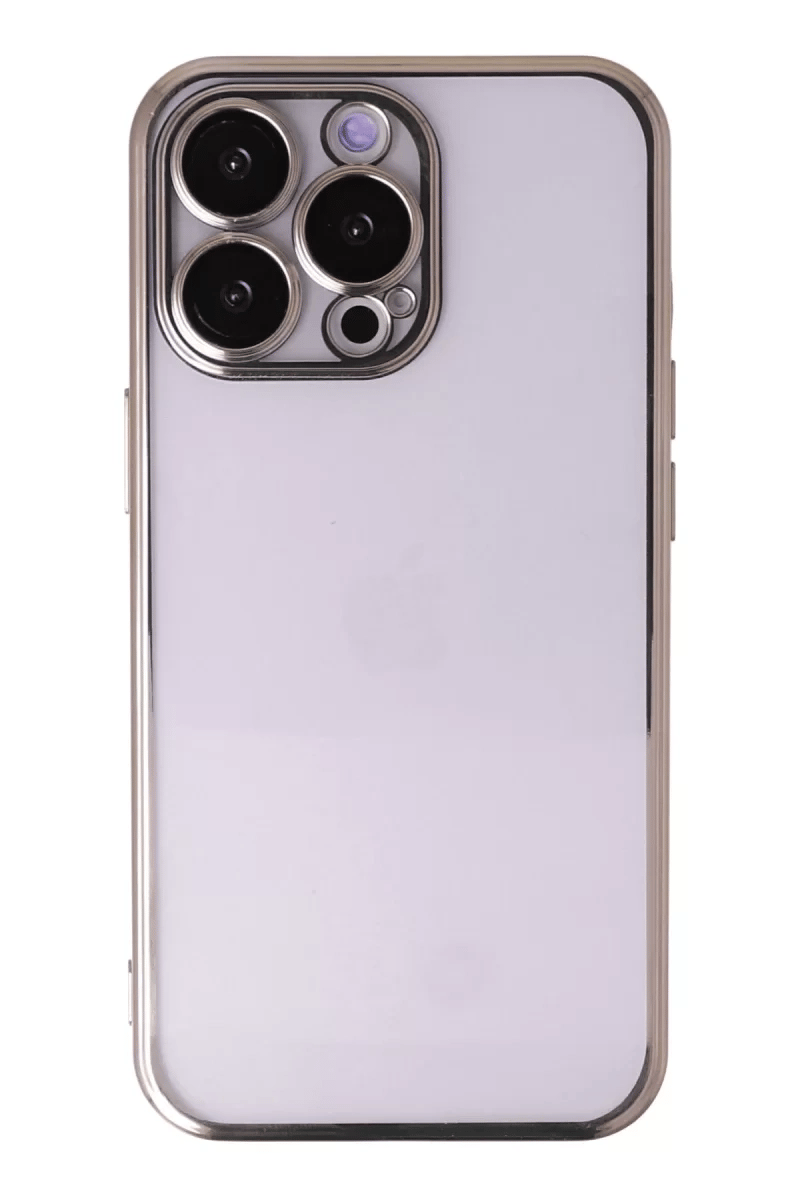 Apple iPhone 13 Pro Kılıf Lensli Silikon - Gold