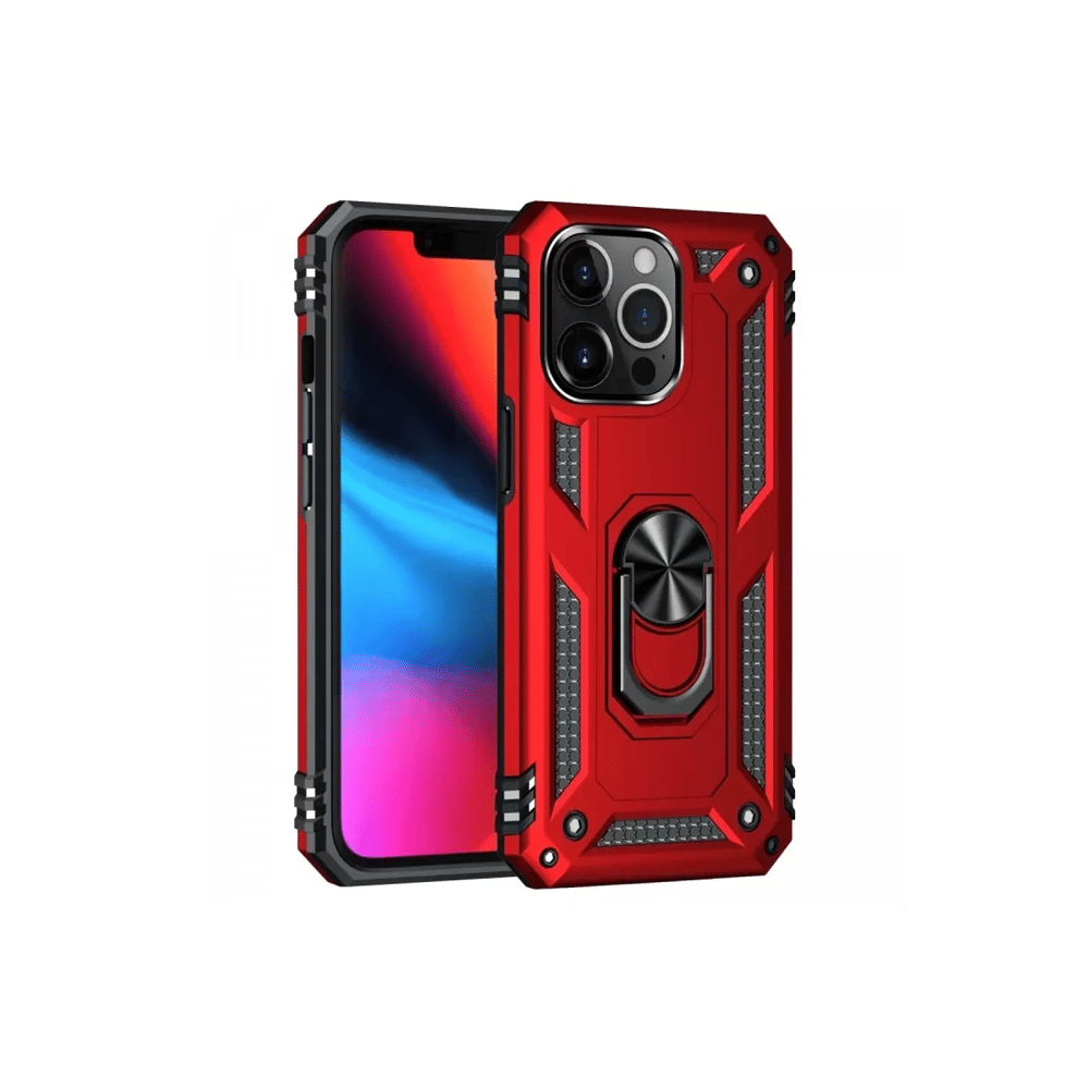 Apple iPhone 13 Pro Kılıf Sofya Yüzüklü Silikon Kapak - Kırmızı
