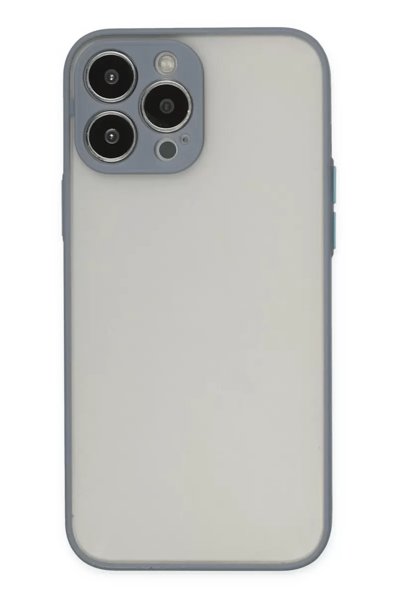 Apple iPhone 13 Pro Max Kılıf Montreal Silikon Kapak - Gri