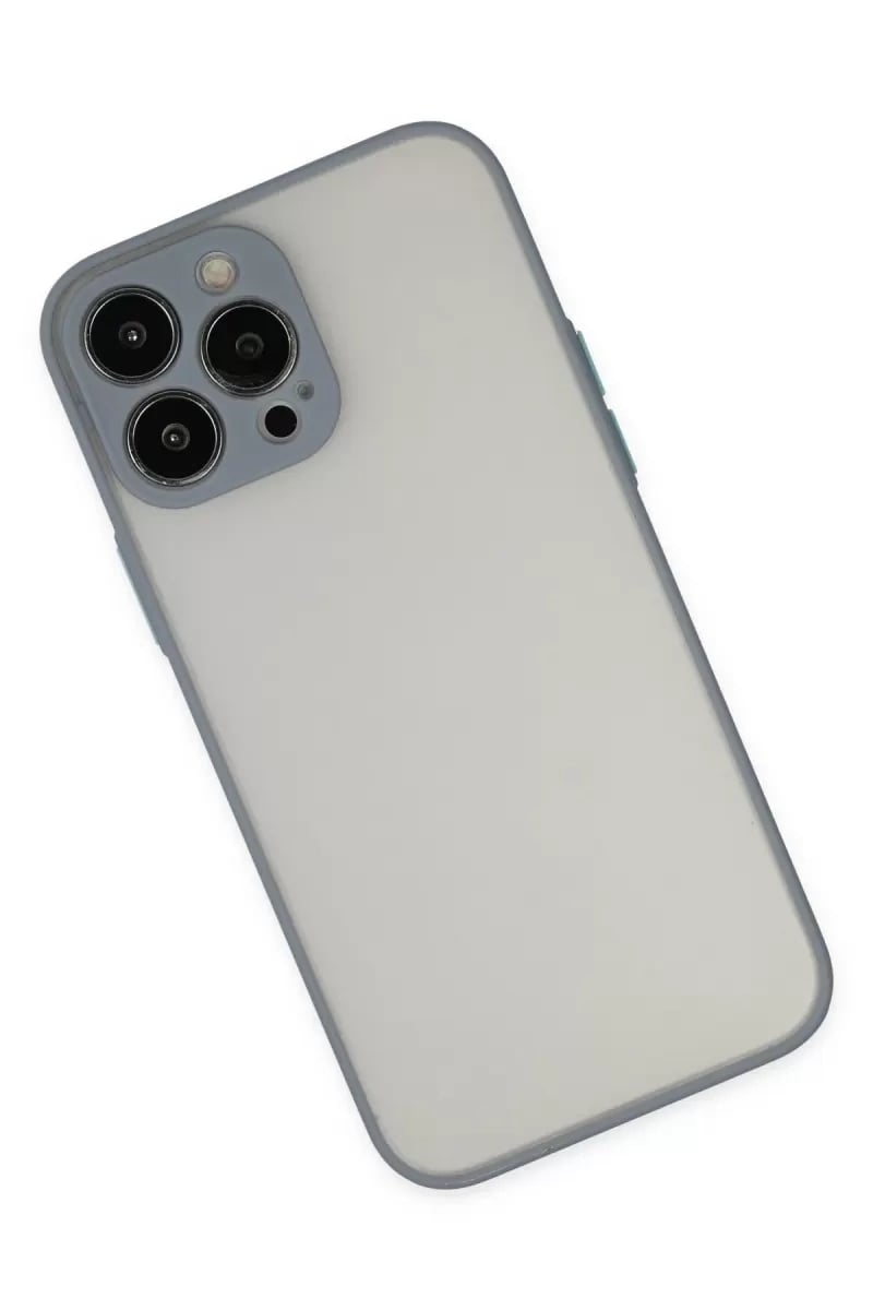Apple iPhone 13 Pro Max Kılıf Montreal Silikon Kapak - Gri