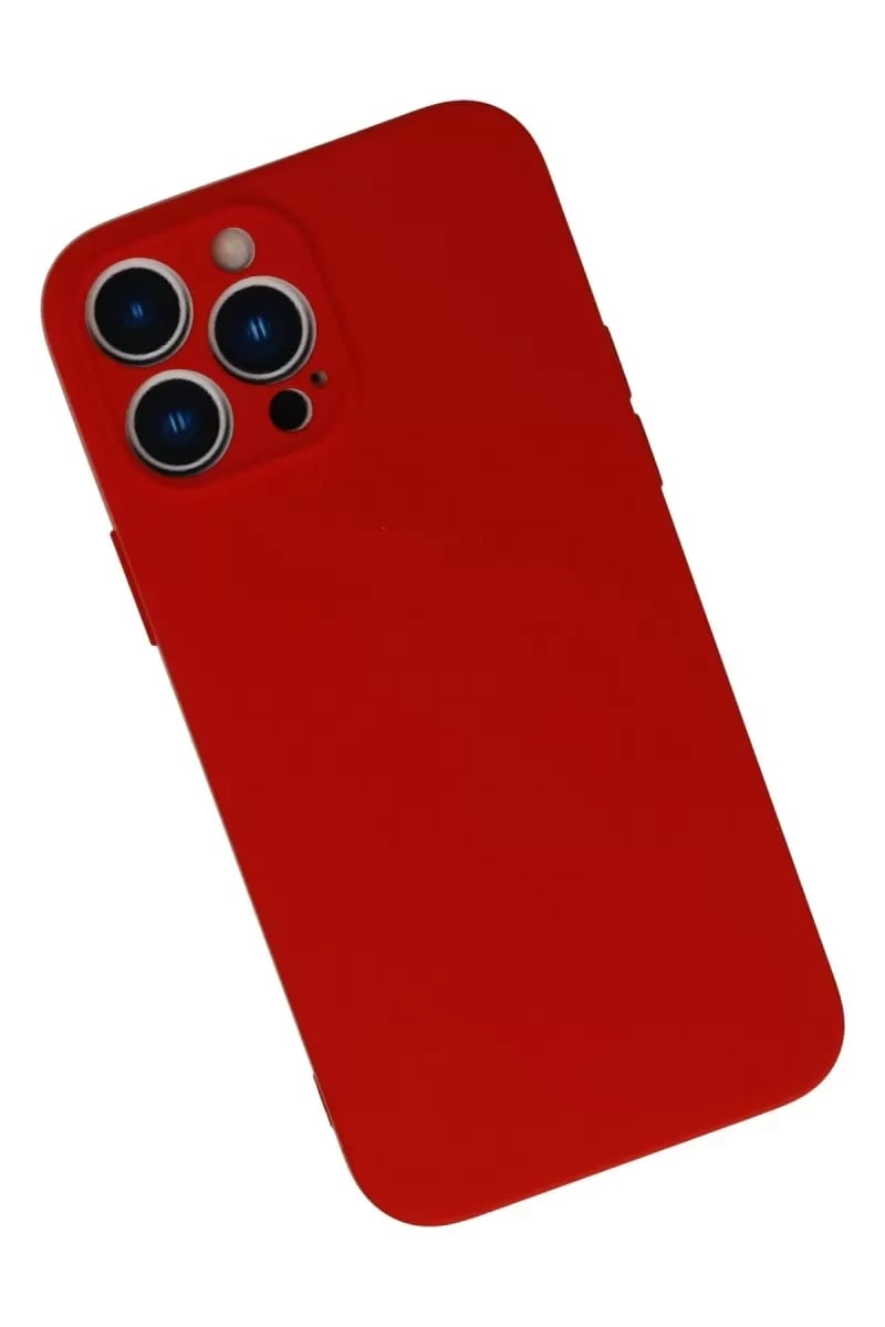 Apple iPhone 13 Pro Max Kılıf Nano içi Kadife Silikon - Kırmızı