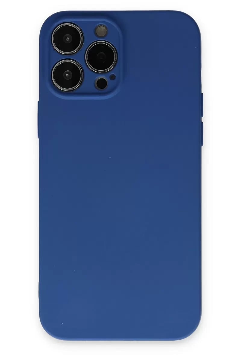 Apple iPhone 13 Pro Max Kılıf Nano içi Kadife Silikon - Lacivert