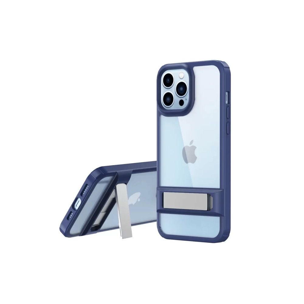 Apple iPhone 13 Pro Max Kılıf Rolet Stand Kapak - Lacivert