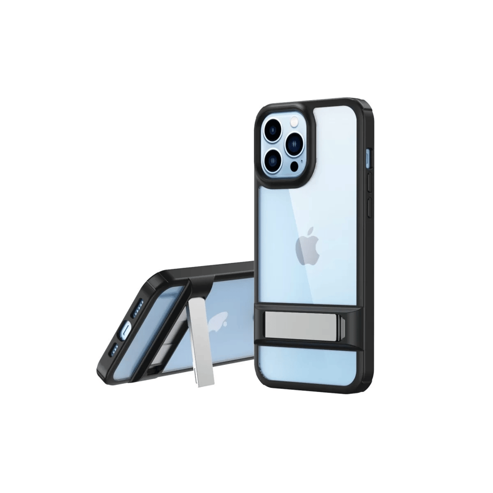 Apple iPhone 13 Pro Max Kılıf Rolet Stand Kapak - Siyah
