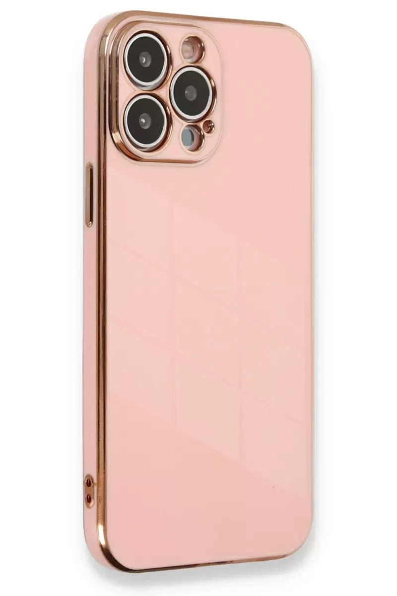 Apple iPhone 13 Pro Max Kılıf Volet Silikon - Pembe