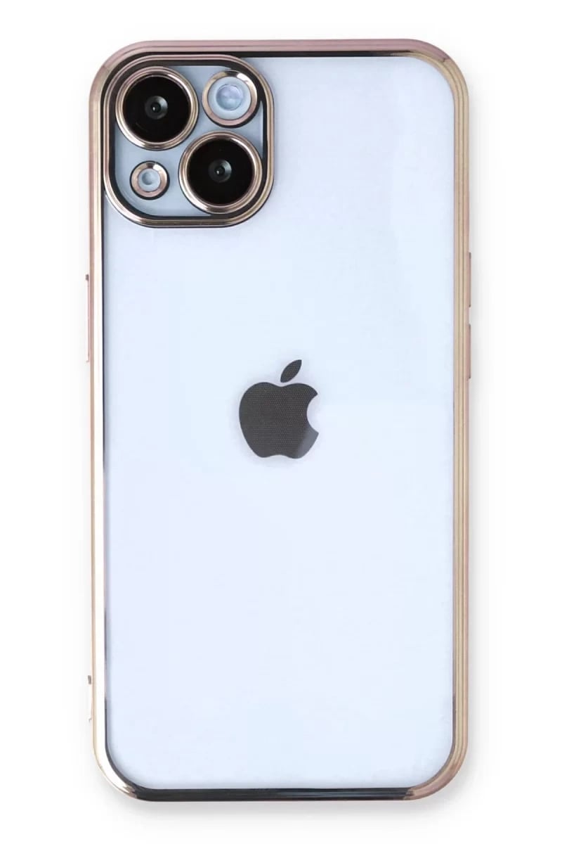 Apple iPhone 14 Kılıf Lensli Silikon - Gold