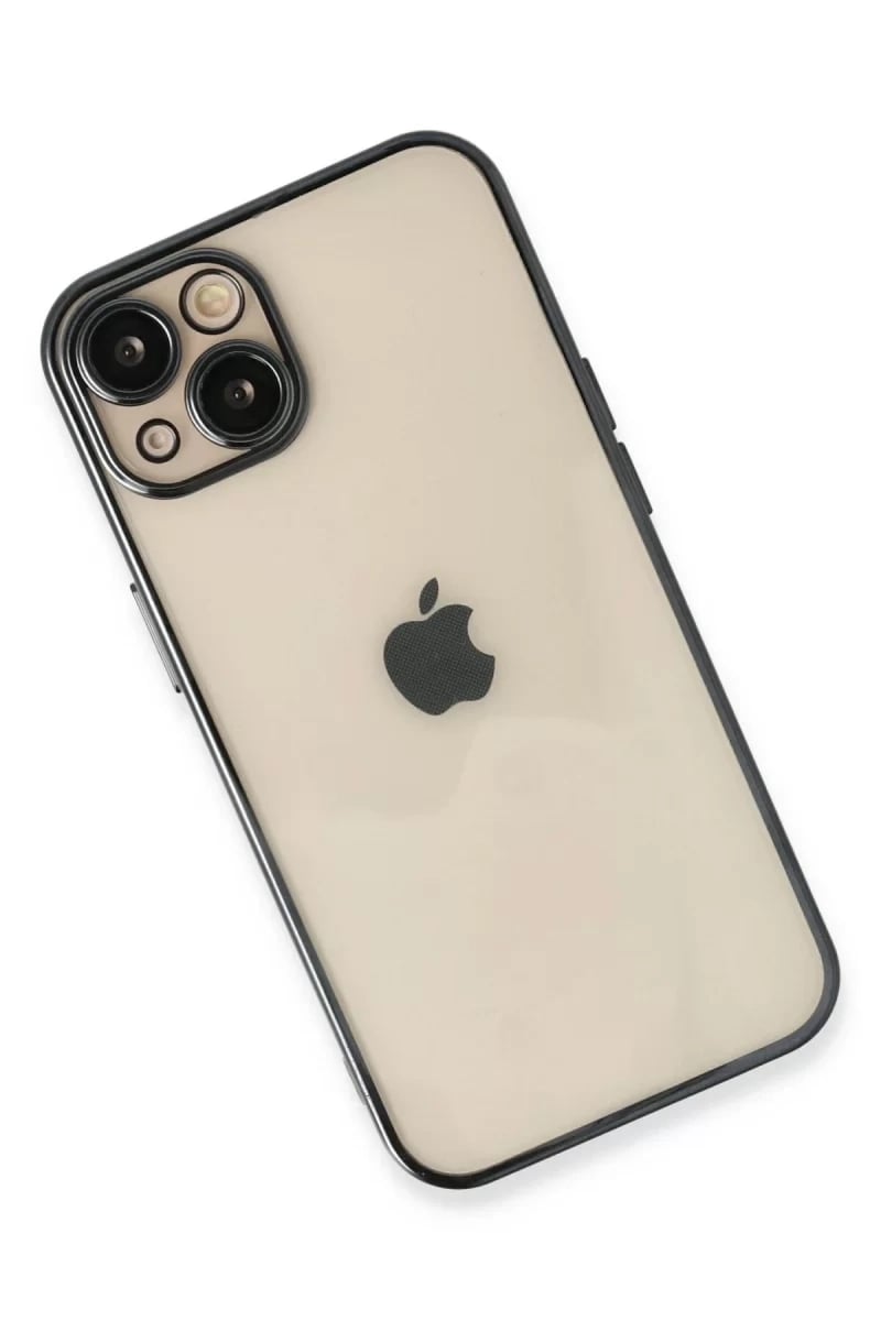 Apple iPhone 14 Kılıf Lensli Silikon - Siyah
