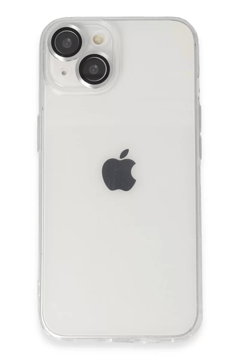Apple iPhone 14 Kılıf Luko Lens Silikon - Gümüş