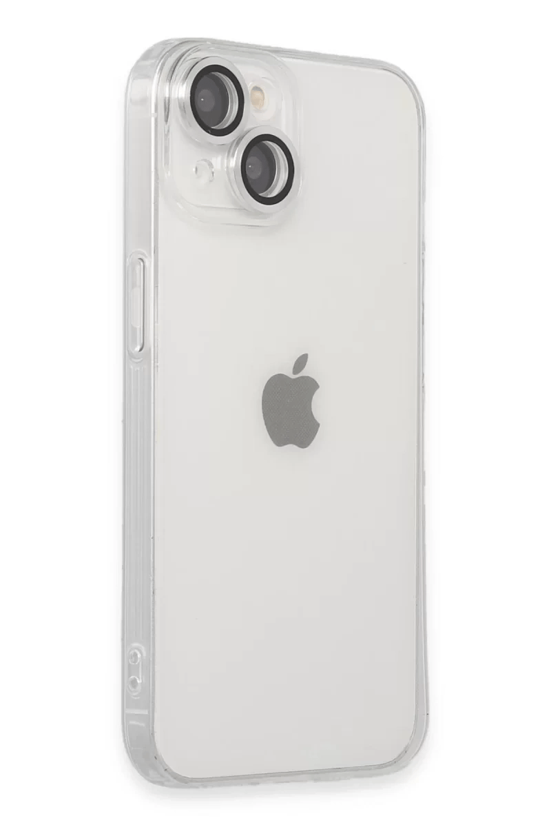 Apple iPhone 14 Kılıf Luko Lens Silikon - Gümüş