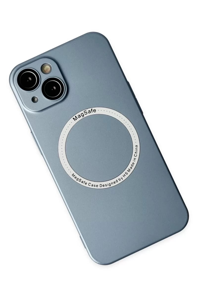 Apple iPhone 14 Plus Kılıf Jack Magneticsafe Lens Silikon - Sierra Blue