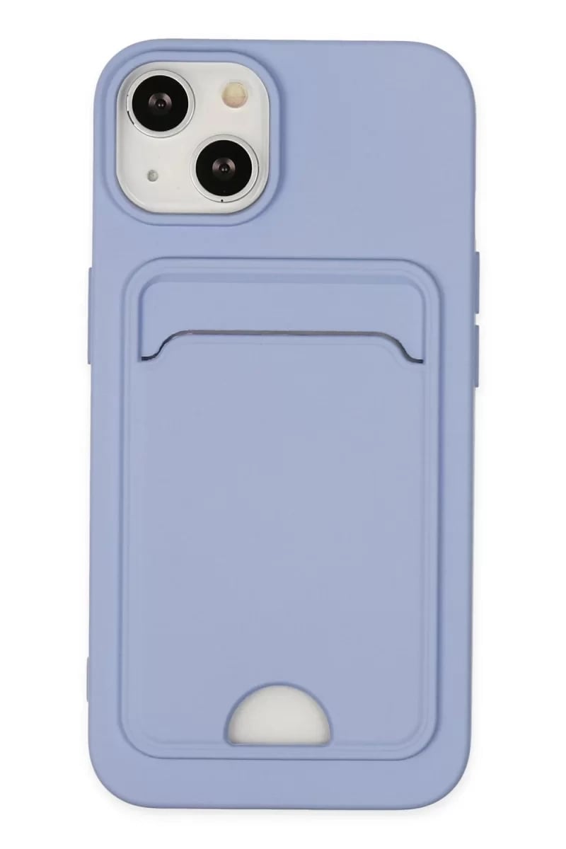 Apple iPhone 14 Plus Kılıf Kelvin Kartvizitli Silikon - Lila