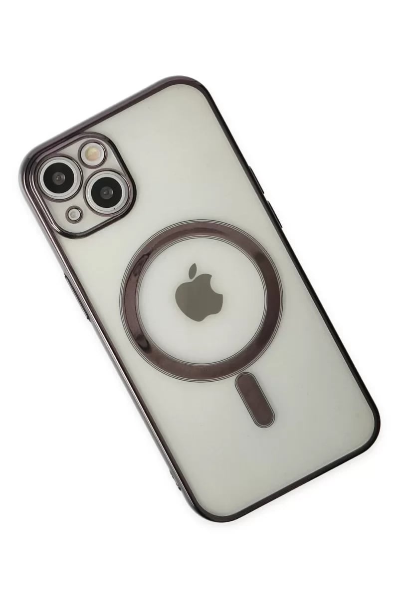 Apple iPhone 14 Plus Kılıf Magneticsafe Lazer Silikon - Siyah