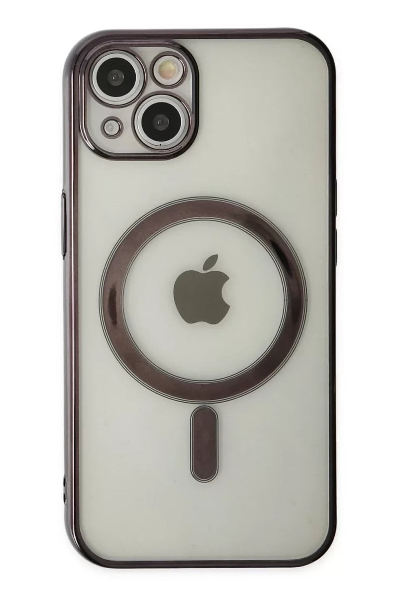 Apple iPhone 14 Plus Kılıf Magneticsafe Lazer Silikon - Siyah