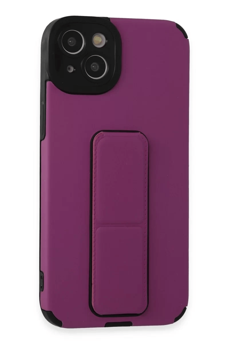 Apple iPhone 14 Plus Kılıf Mega Standlı Silikon - Mor