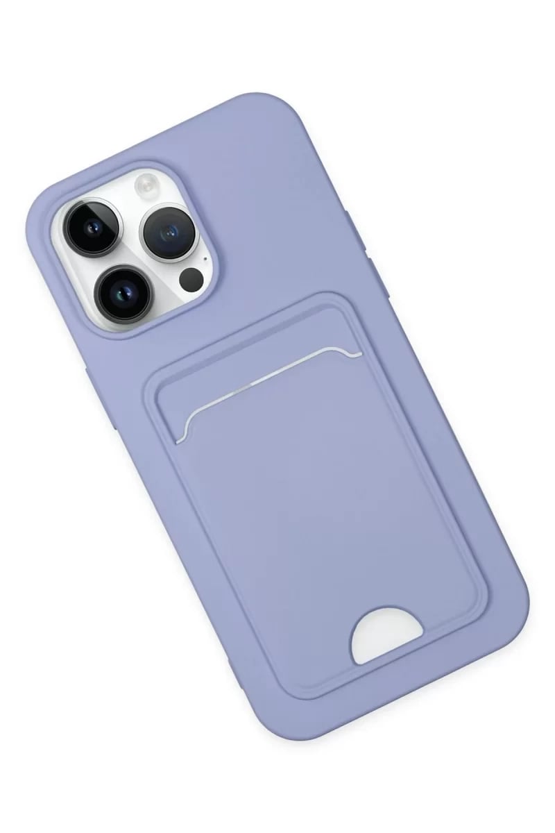 Apple iPhone 14 Pro Kılıf Kelvin Kartvizitli Silikon - Lila