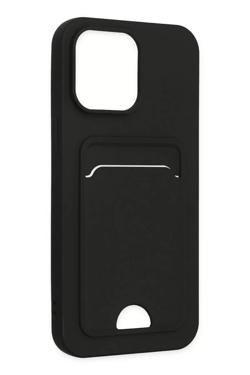 Apple iPhone 14 Pro Kılıf Kelvin Kartvizitli Silikon - Siyah