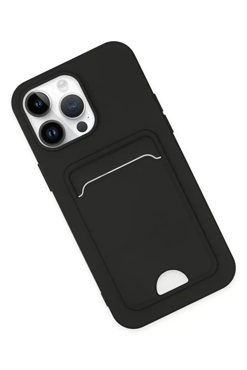 Apple iPhone 14 Pro Kılıf Kelvin Kartvizitli Silikon - Siyah