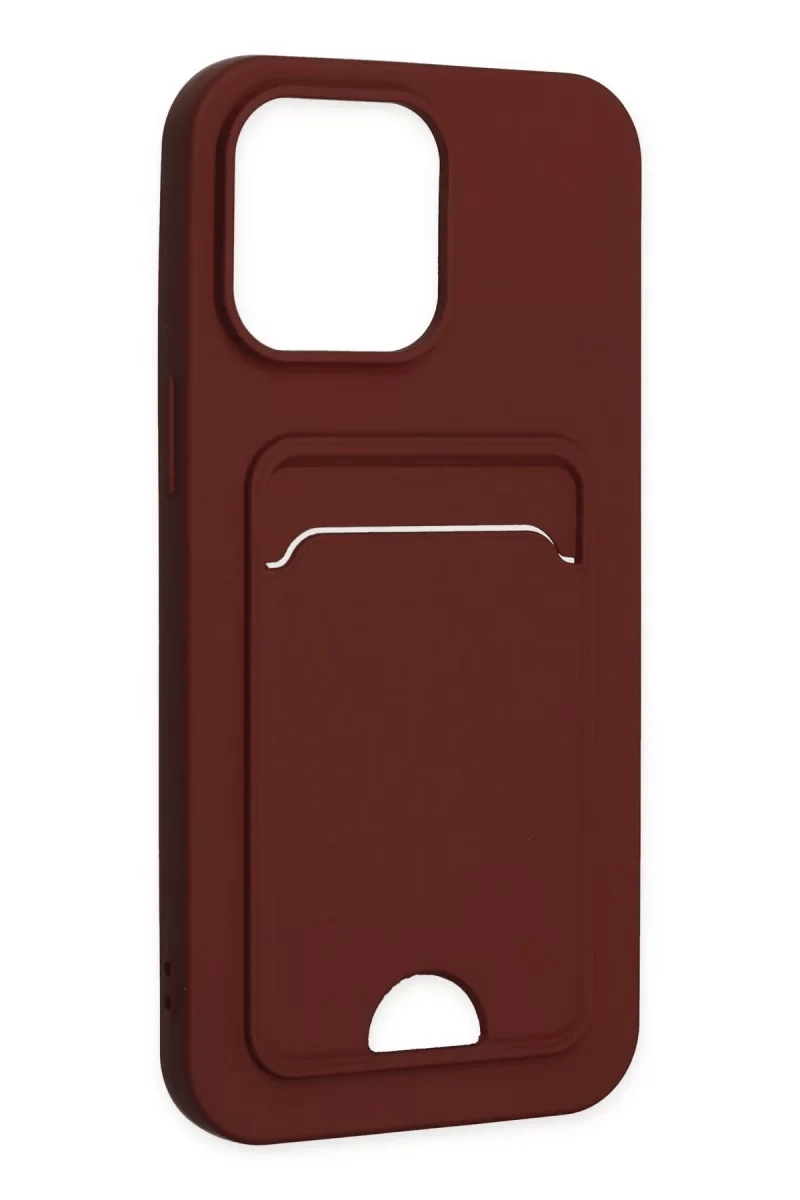 Apple iPhone 14 Pro Kılıf Kelvin Kartvizitli Silikon - Bordo