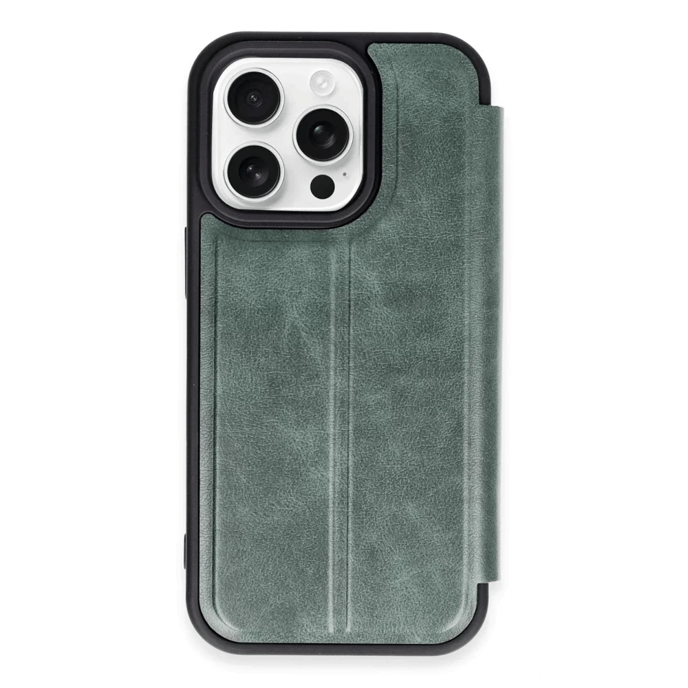 Apple iPhone 14 Pro Max Kılıf Flip Cover - Koyu Yeşil