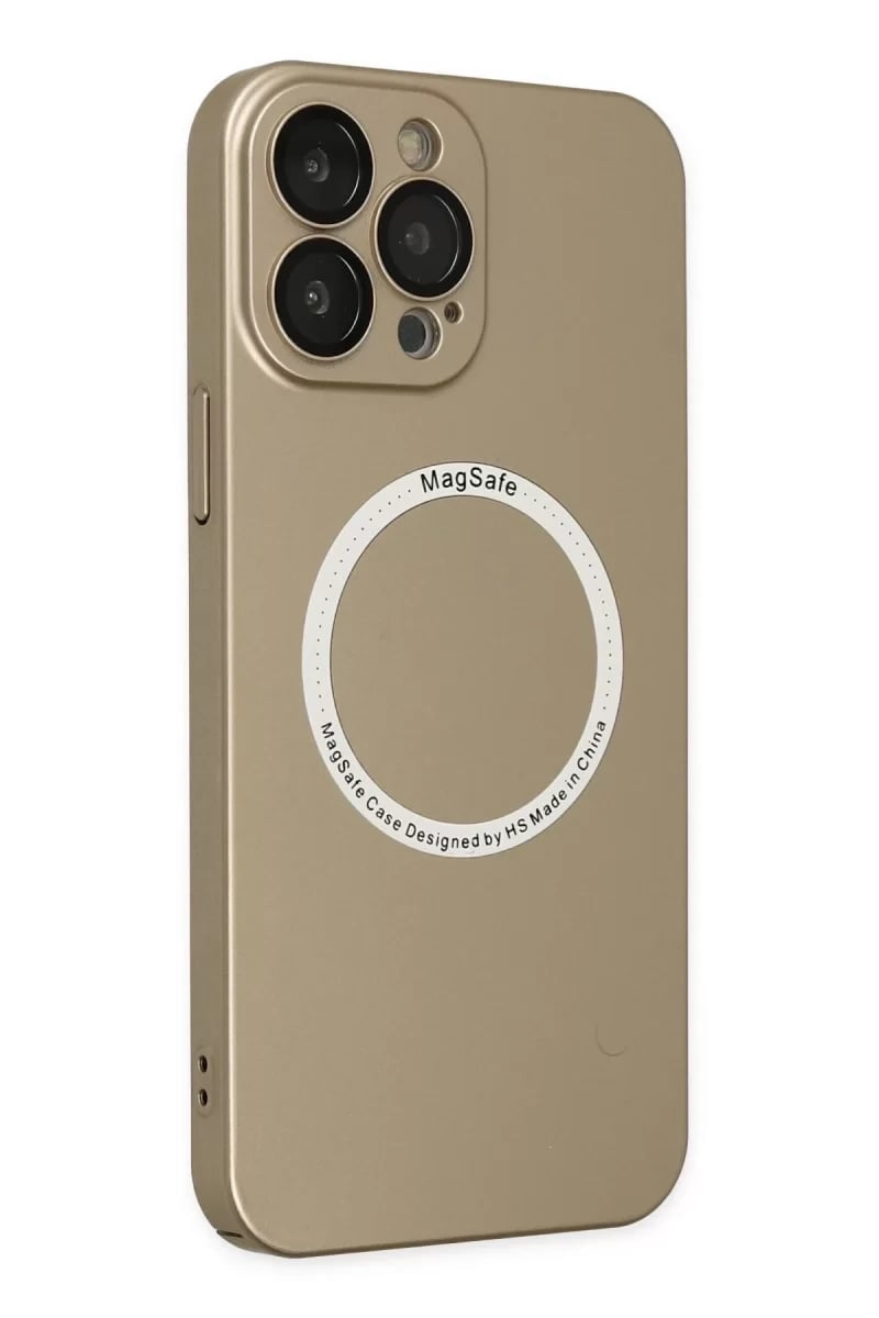 Apple iPhone 14 Pro Max Kılıf Jack Magneticsafe Lens Silikon - Gold