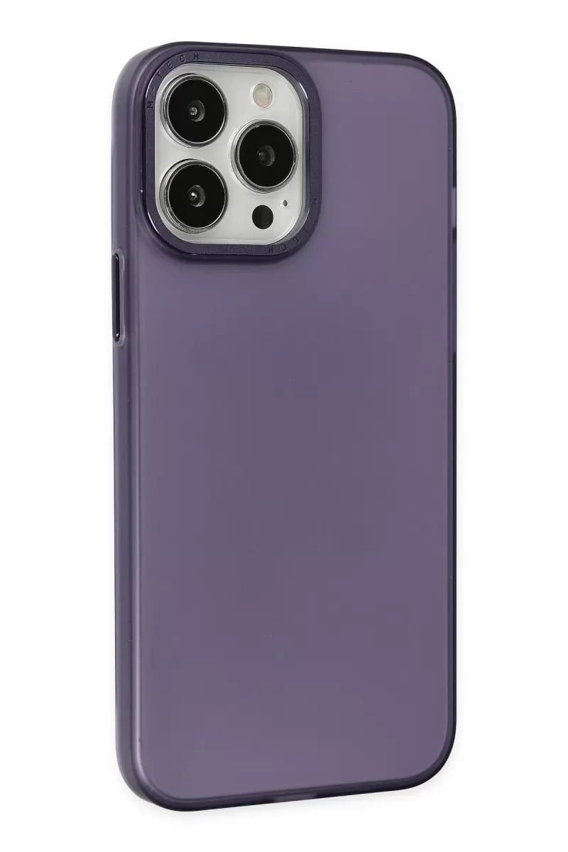 Apple iPhone 14 Pro Max Kılıf Modos Metal Kapak - Mor