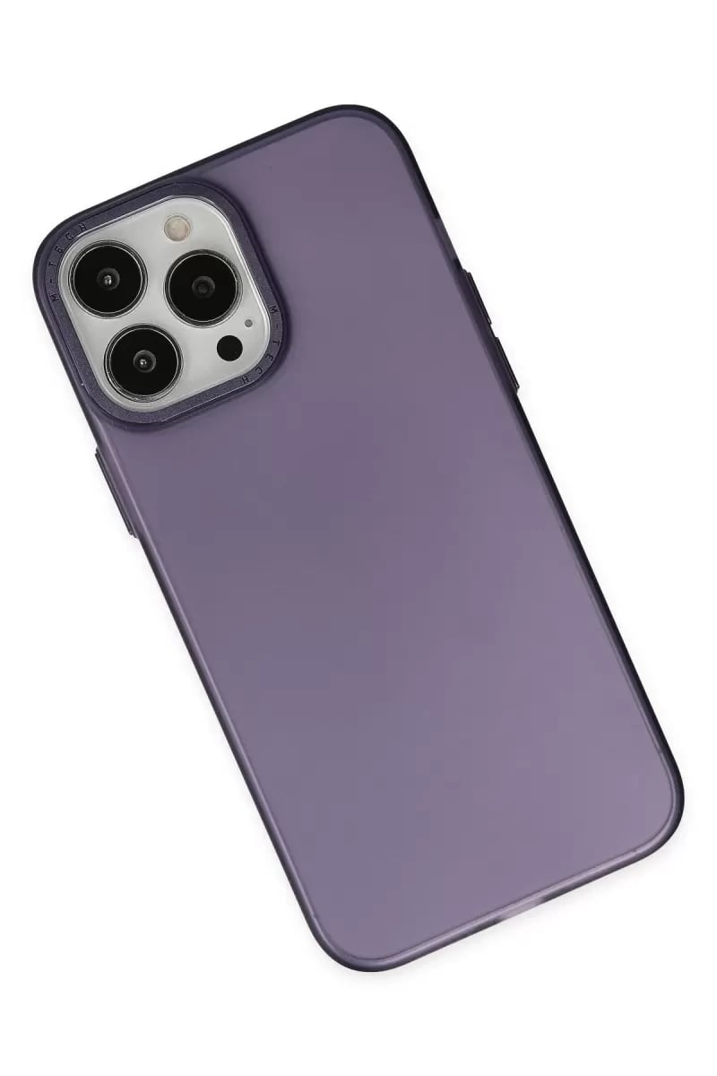 Apple iPhone 14 Pro Max Kılıf Modos Metal Kapak - Mor