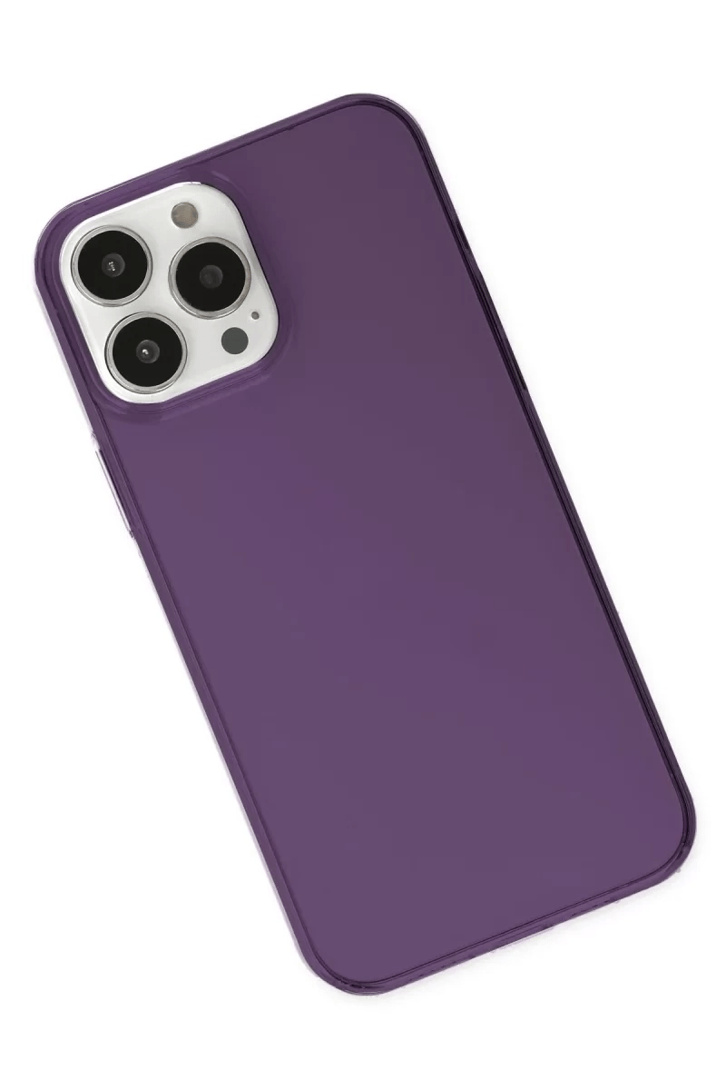 Apple iPhone 14 Pro Max Kılıf Pc Sert Şeffaf Kapak - Mor