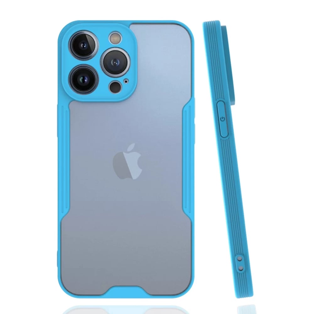 Apple iPhone 14 Pro Max Kılıf Platin Silikon - Mavi