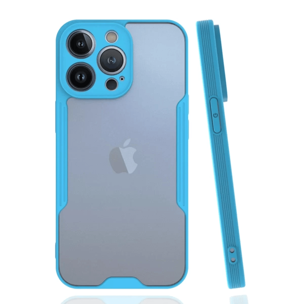 Apple iPhone 14 Pro Max Kılıf Platin Silikon - Mavi