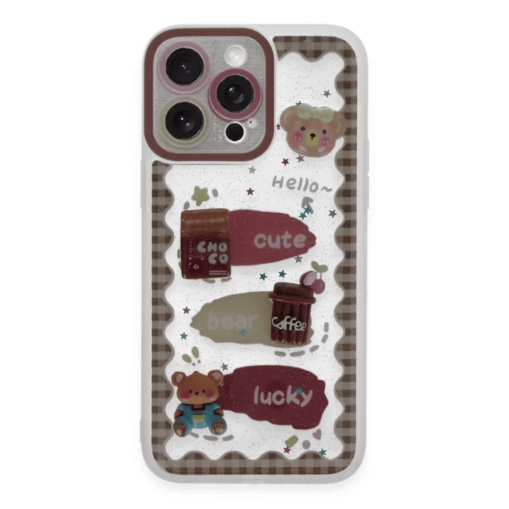 Apple iPhone 14 Pro Max Kılıf Sweet Desenli Silikon Kapak - Şeffaf