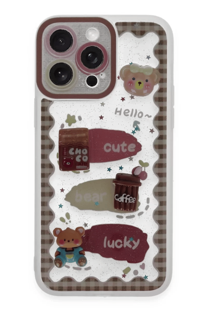 Apple iPhone 14 Pro Max Kılıf Sweet Desenli Silikon Kapak - Şeffaf