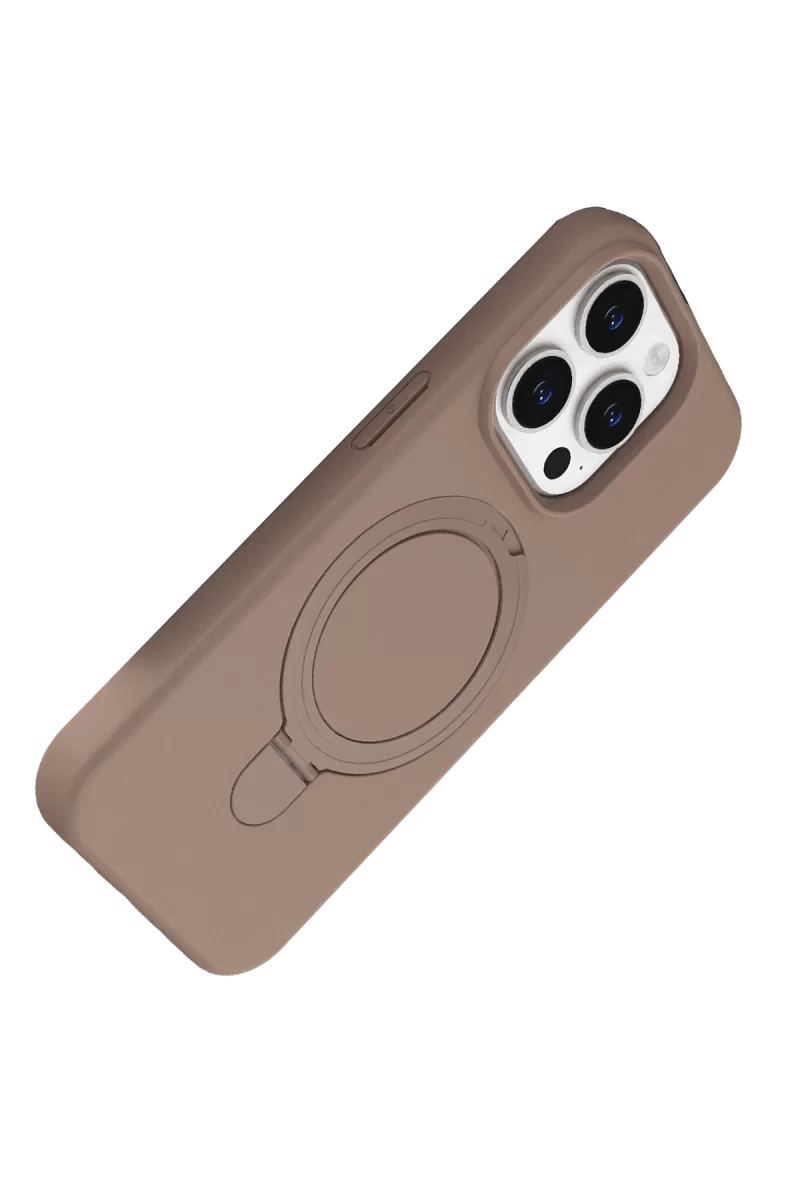 Apple iPhone 14 Pro Max Regal Magsafe Standlı Kapak - Çöl Titanyum